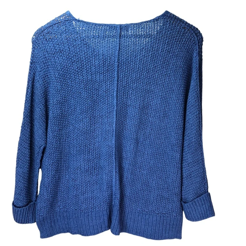 Habitat Loose Knit Lagenlook Sweater Oversized Small Blue Casual Boxy Beachy - Picture 4 of 7